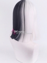 Tóc Giả Ngắn Mái Ngang Nữa Trắng Đen