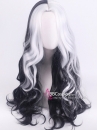 Tóc Giả Dài Xoăn Nữa Trắng Đen