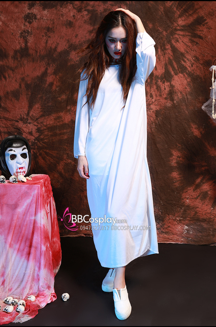 Trang Phục Sadako Halloween - Vải Thun Giá Rẻ