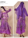 Trang Phục Múa Bụng Màu Tím Tay Dài Váy Kim Tuyến Rũ Mẫu Mới 2023