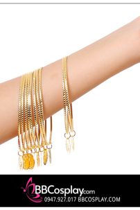 Đồ Múa Bụng Màu Xanh Nhạt Tay Dài Váy Kim Tuyến Rũ Mẫu Mới 2025