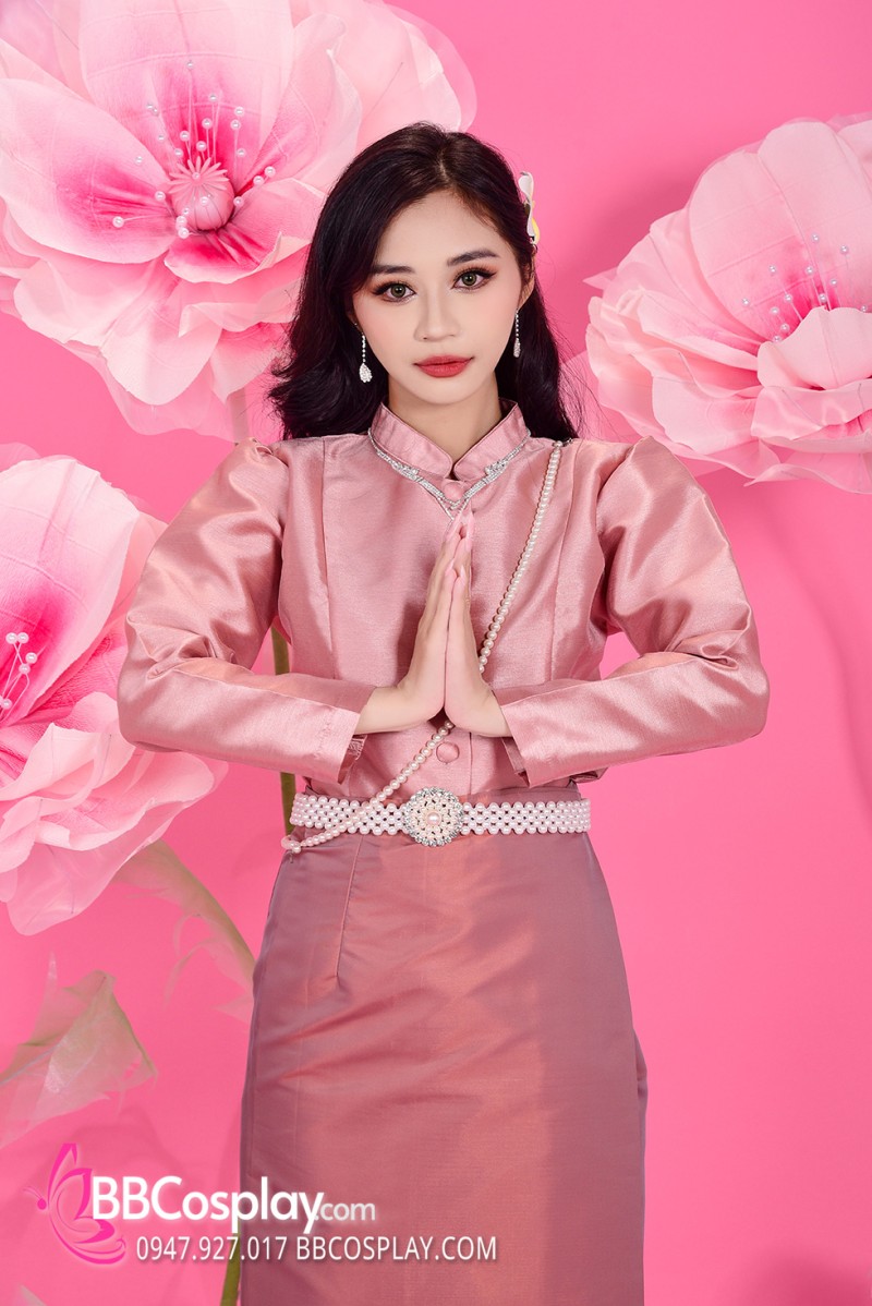 Trang Phục Thái Lan Dự Tiệc Màu Hồng Đất