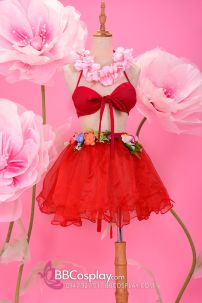 Đồ Hawaii Váy Đỏ Áo Đỏ