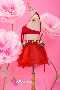 Đồ Hawaii Váy Đỏ Áo Đỏ