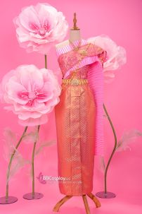 Đồ Campuchia Hồng Cánh Sen Váy Cam