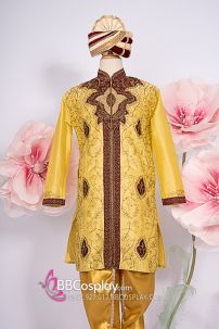 Đồ Ấn Độ Cho Nam Màu Vàng Nghệ