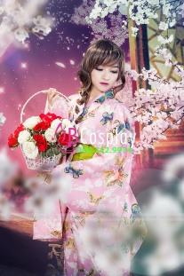Yukata Hồng Bướm Xinh