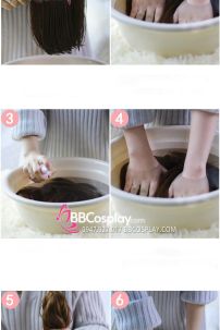 Tóc Giả Nữ Đen Dài Có Mái - 80Cm