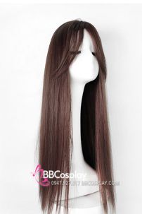 DH ODTK 314604 Tóc Giả Nâu Hạt Dẻ 2 Mái Dài 80Cm 15872