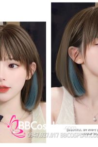 Tóc Ngắn Nâu Line Xanh