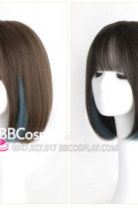 Tóc Ngắn Nâu Line Xanh