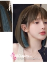 Tóc Ngắn Nâu Line Xanh