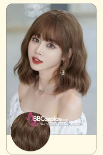 Tóc Ngắn Nâu Xoăn