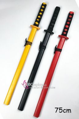 Kiếm Gỗ Samurai 72Cm Cam - Đỏ - Đen
