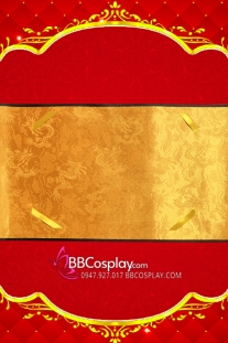 Thánh Chỉ Cổ Trang Trơn Không Chữ Gấm Rồng Kẹp Giấy A4 - Vàng