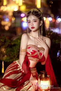 Đồ Hằng Nga Múa Tây Vực Tone Vàng Đỏ