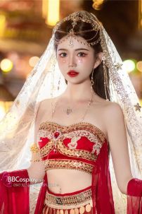 Đồ Hằng Nga Múa Tây Vực Tone Vàng Đỏ