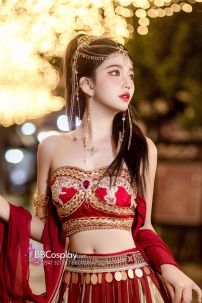 Đồ Hằng Nga Múa Tây Vực Tone Vàng Đỏ