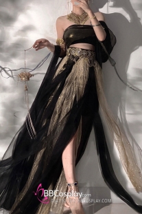 Đồ Múa Đôn Hoàng Huyền Y Hương Sắc - Đen Huyền Bí Có Kèm Trang Sức