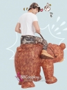 Mascot Người Cưỡi Gấu Nâu Bơm Hơi