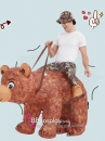 Mascot Người Cưỡi Gấu Nâu Bơm Hơi