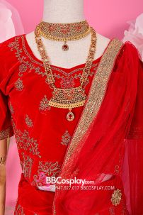 Đồ Lahanga Đỏ Ấn Độ Cho Cô Dâu