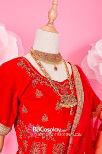 Đồ Lahanga Đỏ Ấn Độ Cho Cô Dâu