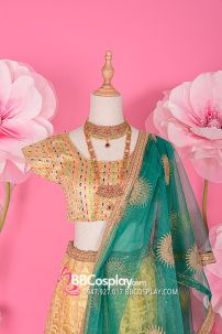 Đồ Lehanga Ấn Độ Màu Xanh Lá