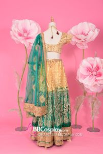 Đồ Lehanga Ấn Độ Màu Xanh Lá