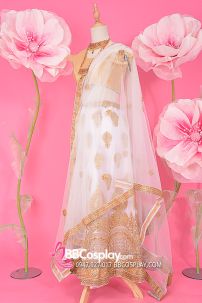 Đồ Lehanga Ấn Độ Trắng