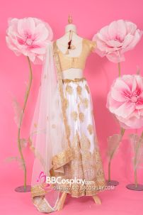 Đồ Lehanga Ấn Độ Trắng