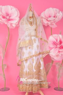 Đồ Lehanga Ấn Độ Trắng