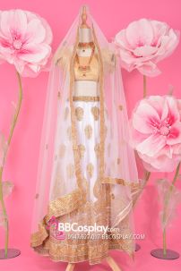 Đồ Lehanga Ấn Độ Trắng