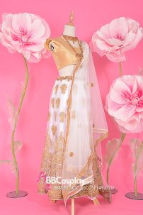 Đồ Lehanga Ấn Độ Trắng