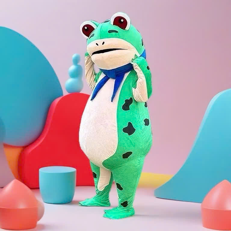 Trang Phục Mascot Ếch Xanh Bơm Hơi
