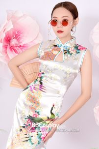 Xườn Xám Dài Trắng Chim Hạc