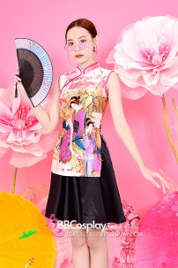 Xườn Xám Váy Áo Trắng Váy Đen