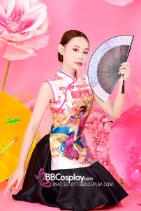 Xườn Xám Váy Áo Trắng Váy Đen