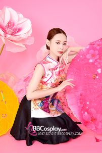 Xườn Xám Váy Áo Trắng Váy Đen