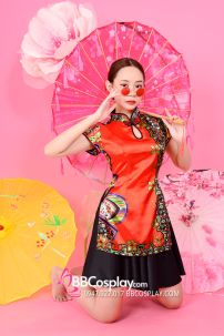 Xường Xám Váy Kính Vạn Hoa