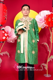 Trang Phục Ấn Độ Nam Xanh Golden Parrot