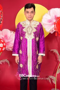 Đồ Truyền Thống Ấn Độ Nam Tím Gold