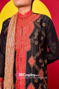 Đồ Kurta In Black Truyền Thống Ấn Độ Nam