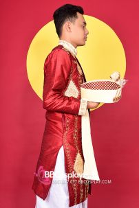 Đồ Nam Ấn Độ Đỏ Gạch Firebrick Kurta