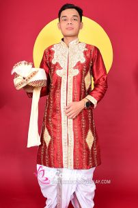 Đồ Nam Ấn Độ Đỏ Gạch Firebrick Kurta
