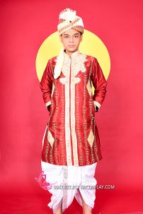 Đồ Nam Ấn Độ Đỏ Gạch Firebrick Kurta