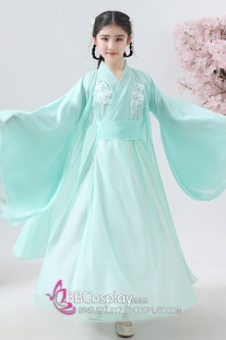 Hán Phục Tiểu Tiên Nữ Cho Bé Xanh Mint
