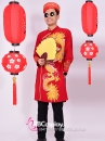 Áo Dài Nam Đỏ Cách Tân Vẽ Rồng