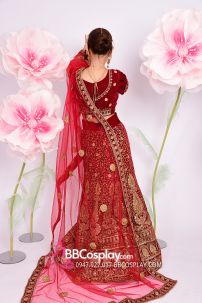 Đồ Lehanga Đỏ Gạch Cháy