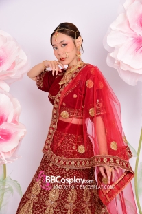 Trang Phục Lehanga Đỏ Gạch Cháy